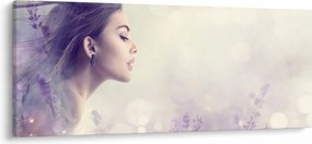 Tablou - Femeia cu lavandă (120x50 cm)