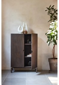 Dulap maro închis cu aspect de lemn de stejar 90x130 cm Arun – Unique Furniture