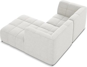 Colțar alb cu tapițerie din țesătură bouclé (cu colț pe partea dreaptă/cu șezlong) Aloha – Makamii