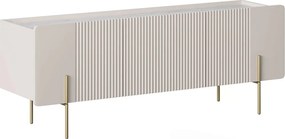 Comodă TV Malmi 150 cm - cașmir / crema bianca / picioare aurii