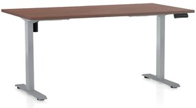 Masa inaltime reglabila OfficeTech B, 160 x 80 cm, bază gri, nuca