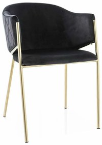 Scaun de bucătărie Serilda Velvet II, negru / auriu
