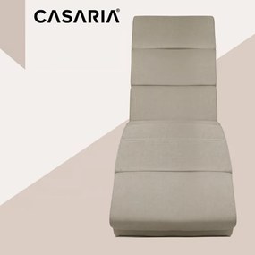 Șezlong LONDON cu funcție de masaj și încălzire, 186×55×89cm, bej Casaria