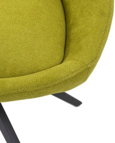 Scaun dining verde din metal si poliester Celia Lime Somcasa