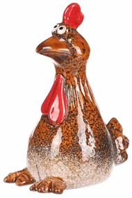 Decor de grădină pentru gard Hen, 8 x 8 x 16 cm ,ceramică, 16 cm