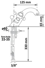 Baterie argintiu-mat pentru chiuvetă înaltă Antea – Sapho