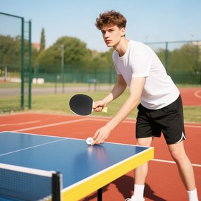 SPORTNOW Set 4 Palete Ping Pong și 8 Mingi cu Husă Roșu și Negru | Aosom Romania