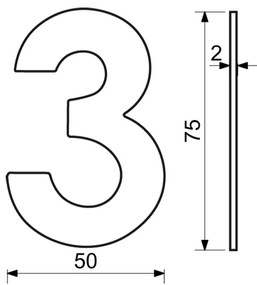 Numărul casei 3", RN.75L, negru"