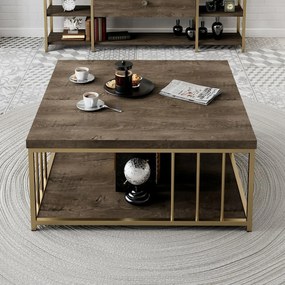Măsuță de conferință Zenn Walnut and Gold