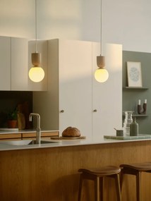 Pendul cu Forma Organic din Ceramica si Sticla, Sadie maro deschis
