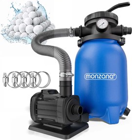 Filtrare cu nisip pentru piscina AQUA cu bile filtrante, 5 000 l/h, albastru Monzana