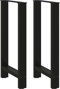 vidaXL Picioare masă de bar, 2 buc., negru, 50x(90-91) cm, oțel