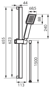 Set dus culoarea crom Ferro, Sinus Crom