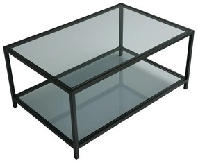 Măsuță de cafea Astro Black cu sticlă fumurie