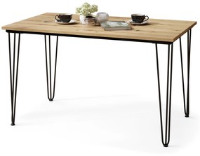 Mazzoni HAIRPIN S-120 Stejar Artisan - MASĂ LOFT PENTRU BUCĂTĂRIA SUFRAGERIE LIVING