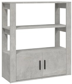 819464 vidaXL Servantă, gri beton, 80x30x90 cm, lemn prelucrat