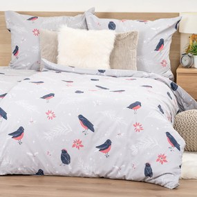 4Home Lenjerie de pat din bumbac Winter Robin, 140 x 220 cm, 70 x 90 cm