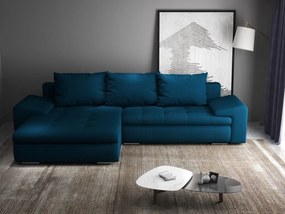 Colțar extensibil dumonde cu ladă de depozitare si sezut confortabil din spuma high-density, Leonardo Enjoy Petrol 260x185 cm