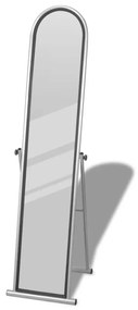 vidaXL Oglindă de podea cu suport rectangulară gri