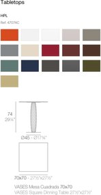 Masa de exterior / interior design modern premium VASES 70x70cm