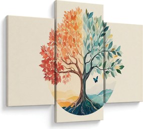 Tablou – Arbore dual cu fluture (90x60 cm)