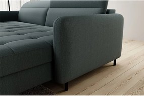 Colțar verde prăfuit extensibil/cu spațiu de depozitare cu tapițerie din catifea (cu colț pe partea dreaptă/cu șezlong) Gomsi – ELTAP