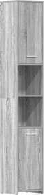 vidaXL Dulap de baie, sonoma gri, 30x30x183,5 cm, lemn prelucrat