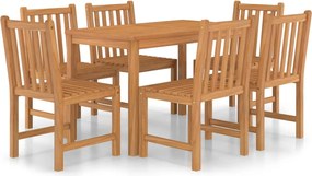 vidaXL Set de mobilier de grădină cu 7 piese, 120x70 cm, lemn masiv de tec