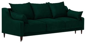 Canapea extensibilă cu 3 locuri și spațiu de depozitare Mazzini Sofas Freesia, verde