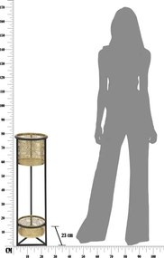 Jardiniera, Suport cu 2 vase metalice pentru flori DOPPIO H-80cm