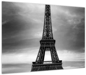 Tablou pe sticlă - Mașină roz în Paris (70x50 cm)