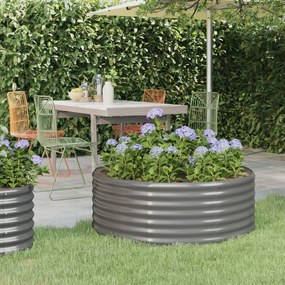 vidaXL Jardinieră grădină gri 100x100x36 cm oțel galvanizat