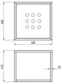 Consola baie suspendata Deante 50x50 cm negru mat 500x500 mm