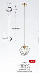 Pendul modern design decorativ original ROCK I auriu P0488-01F-U8AC ZL