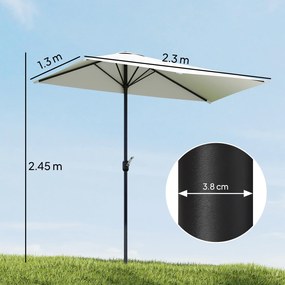Outsunny Umbrar de Perete Semicircular cu Manivelă, Design Compact pentru Terase și Balcoane, Crem | Aosom Romania