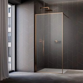 Paravan de dus tip Walk-in Radaway Modo F II cupru periat-transparent 130 cm sticla securizata 8 mm