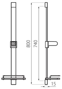 Set dus Ferro, Quadro, cu bara de 80 cm si cap de dus mobil, crom