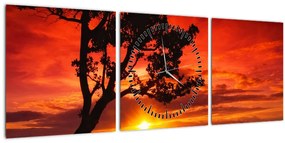 Tablou - Apus de soare (cu ceas) (90x30 cm)