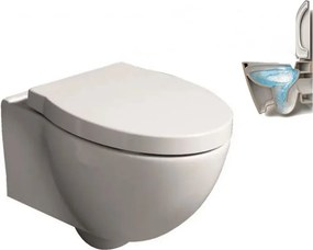 Set vas WC suspendat Inter Ceramic Rimless alb lucios capac softclose