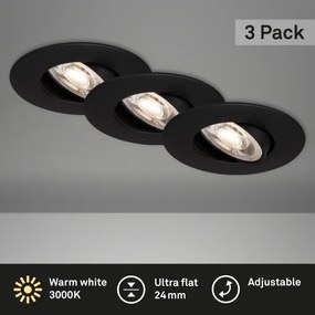 SET 3x corp de iluminat LED încastrat pentru baie LED/4,9W/230V IP44 Briloner
