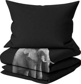 Lenjerie de pat din microfibra ELEPHANT negru Dimensiune lenjerie de pat: 2 ks 60 x 70 cm | 240 x 200 cm