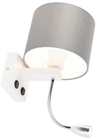 Lampa de perete moderna alba cu abajur gri - Brescia