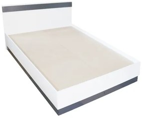 Pat Verona pentru saltea 140x200 cm, Alb cu Gri