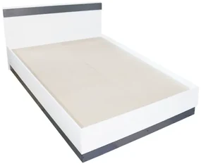 Pat Verona pentru saltea 140x200 cm, Alb cu Gri