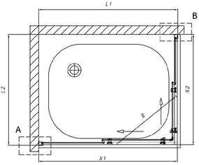 Cabină de duș Kolpasan, Q Line, TKK 70 x h190 cm, cu acces pe colț