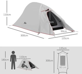 Cort Outsunny pentru 1-2 persoane, cort de camping cu dublu strat | Aosom Romania