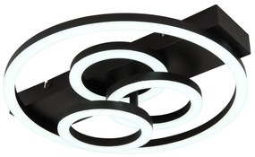 Plafoniera DARRYL I LED CCT neagra cu telecomanda pentru living