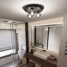 Plafonieră SOLAR 3xE14/10W/230V negru/gri