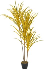 Planta artificiala Dracaena cu ghiveci, galben, 125 cm