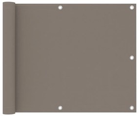 vidaXL Paravan de balcon, gri taupe, 75x500 cm, țesătură oxford